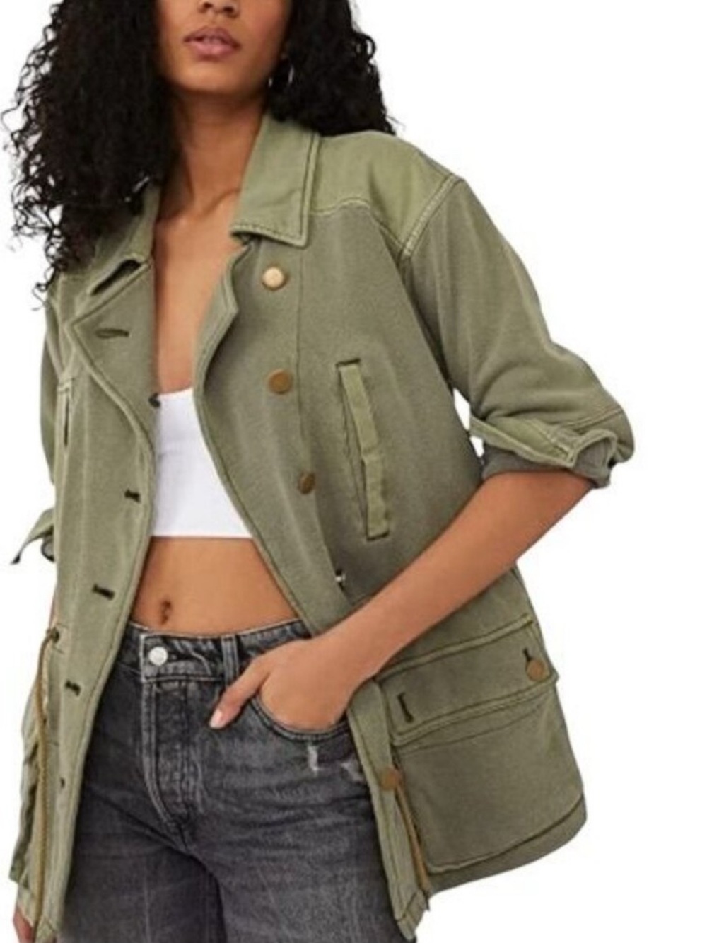 Free People Saturday Utility Jacket in Sweet Sage Size XS